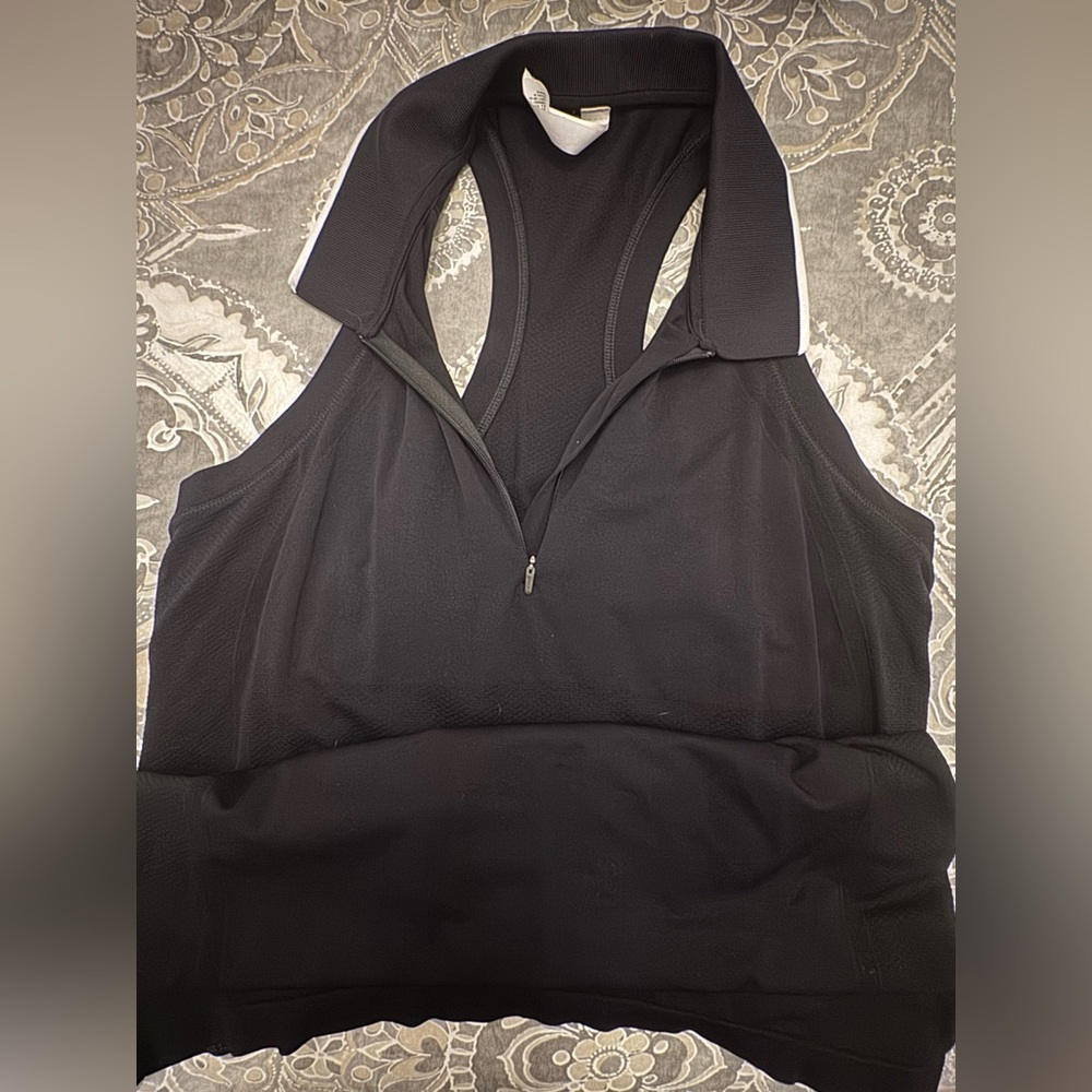 Athleta Black Zip-Up Top Racerback